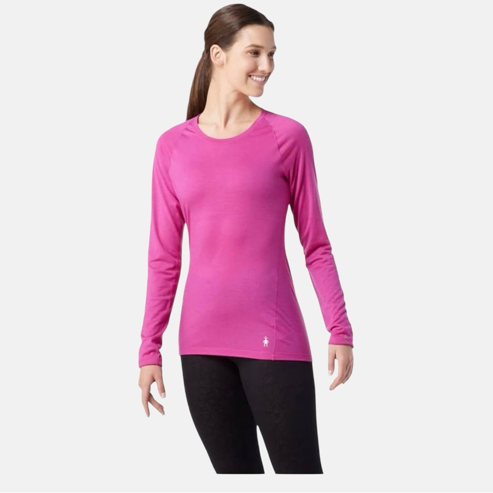 NWY SmartWool Womens Baselayer Long Sleeve Shirt, Size- Medium, Pink - Picture 1 of 11